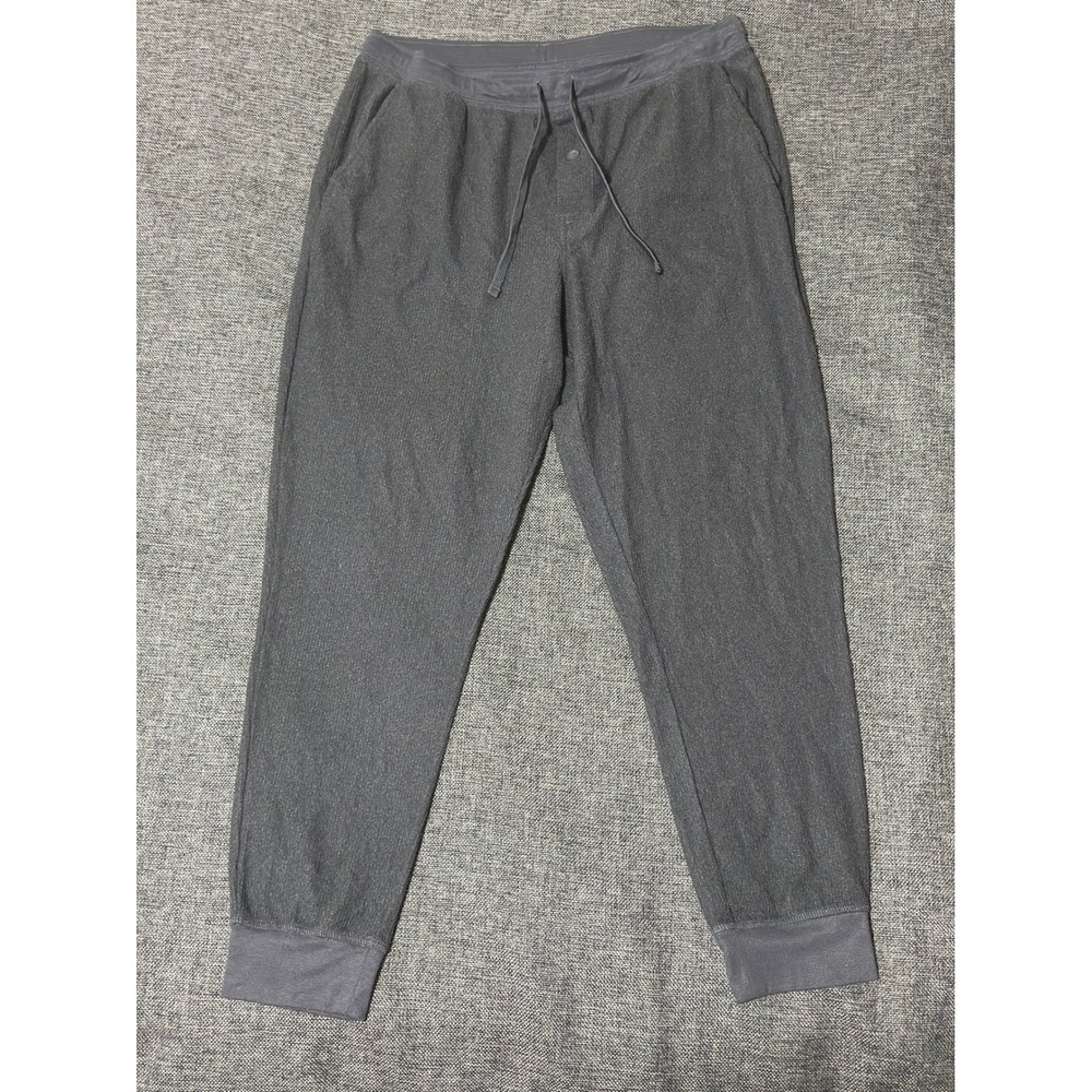George Mens Large Grey Jogger Pants Drawstring Cuffed Sleep Lounge Casual
